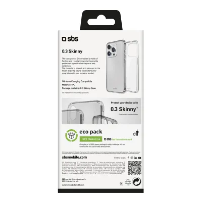 SBS - Puzdro Skinny pre iPhone 16 Pro, transparentná