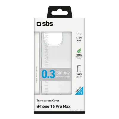 SBS - Puzdro Skinny pre iPhone 16 Pro Max, transparentná
