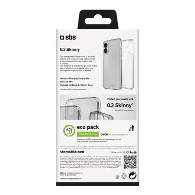 SBS - Puzdro Skinny pre iPhone 16 Plus, transparentná