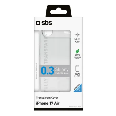 SBS - Puzdro Skinny pre iPhone 17 Air, transparentná