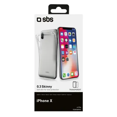 SBS - Puzdro Skinny pre iPhone XS/X, transparentná