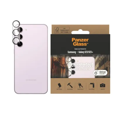 PanzerGlass - Ochranný kryt objektívu PicturePerfect pre Samsung Galaxy S23+/S23, čierna