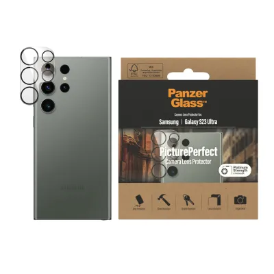 PanzerGlass - Ochranný kryt objektívu PicturePerfect pre Samsung Galaxy S23 Ultra, čierna