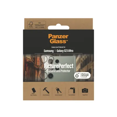 PanzerGlass - Ochranný kryt objektívu PicturePerfect pre Samsung Galaxy S23 Ultra, čierna