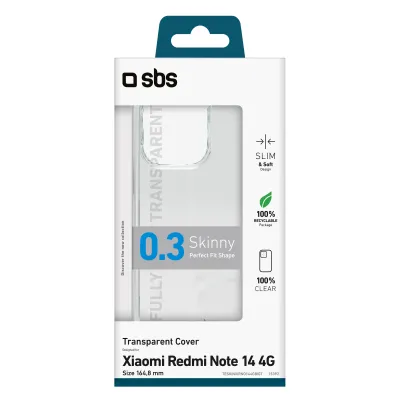 SBS - Puzdro Skinny pre Xiaomi Redmi Note 14 4G (164.84mm), transparentná