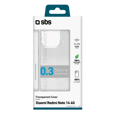 SBS - Puzdro Skinny pre Xiaomi Redmi Note 14 4G, transparentná