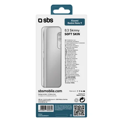 SBS - Puzdro Skinny pre Xiaomi Redmi Note 9, transparentná