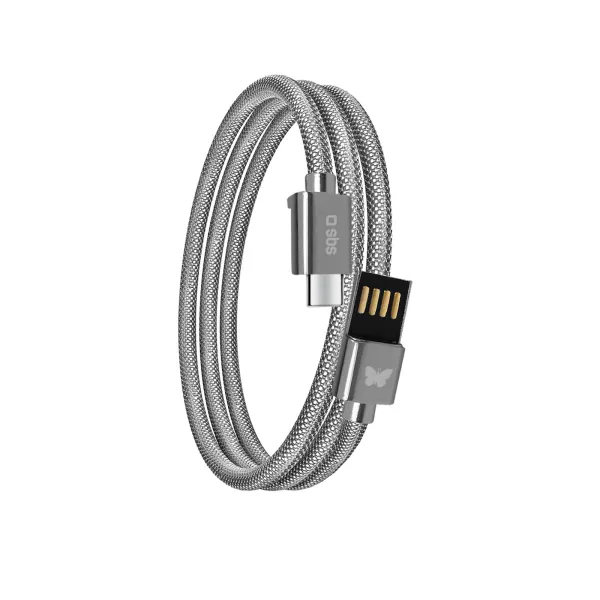 SBS - Kábel USB-C/USB-A, 10 W, S&L, s amuletmi, 39 cm, biela
