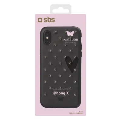 SBS - Puzdro S&L Studs pre iPhone XS/X, čierna