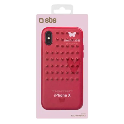 SBS - Puzdro S&L Studs pre iPhone XS/X, červená