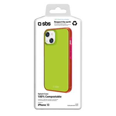 SBS - Puzdro Splash pre iPhone 13, 100% kompostovateľné, zelená