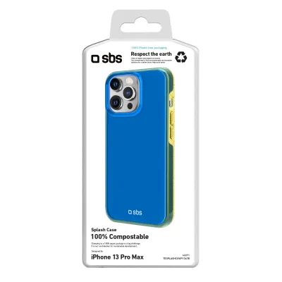 SBS - Puzdro Splash pre iPhone 13 Pro Max, 100% kompostovateľné, modrá