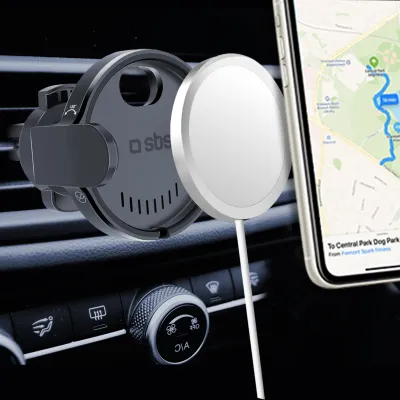 SBS - Držiak do auta pre MagSafe, do mriežky, 360°, čierna