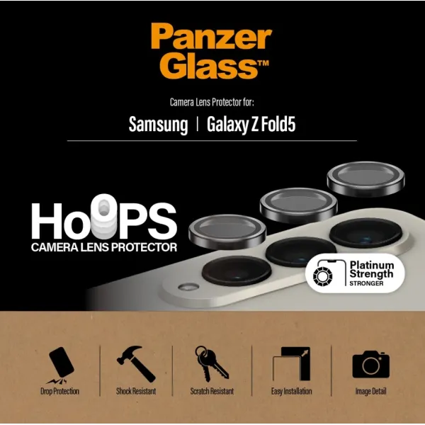 PanzerGlass - Ochranný kryt objektívu Hoops pre Samsung Galaxy Z Fold5, čierna