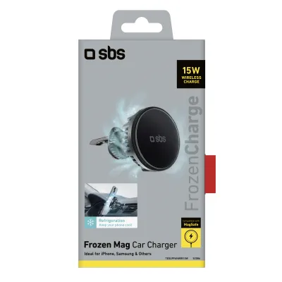 SBS - Držiak do auta Frozen Mag, MagSafe, s chladiacim ventilátorom, do mriežky, 15 W, čierna