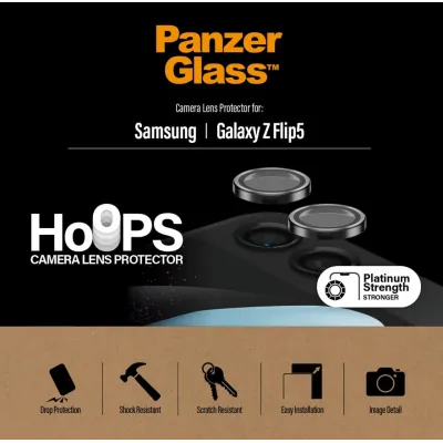 PanzerGlass - Ochranný kryt objektívu Hoops pre Samsung Galaxy Z Flip5, čierna