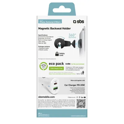 SBS - Držiak do auta Magnetic Backseat, čierna