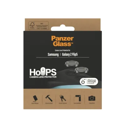 PanzerGlass - Ochranný kryt objektívu Hoops pre Samsung Galaxy Z Flip5, čierna