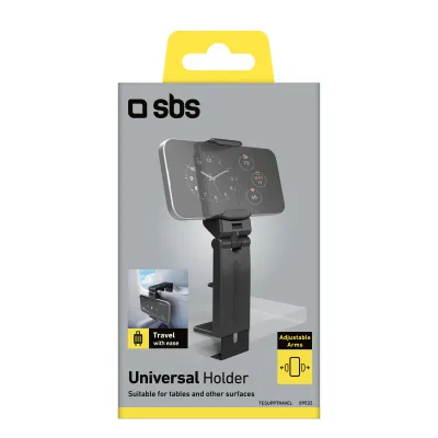 SBS - Univerzálny cestovný držiak pre smartfón, čierna