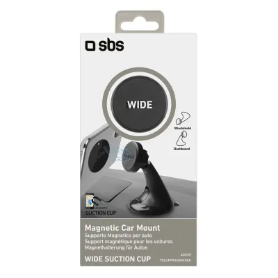 SBS - Držiak do auta WIDE LINE s prísavkou, univerzálny, magnetický, čierna