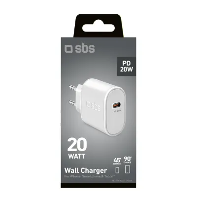 SBS - Cestovný adaptér 1xUSB-C, PD 20 W, biela