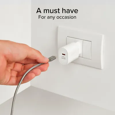 SBS - Cestovný adaptér 1xUSB-C, PD 20 W, biela