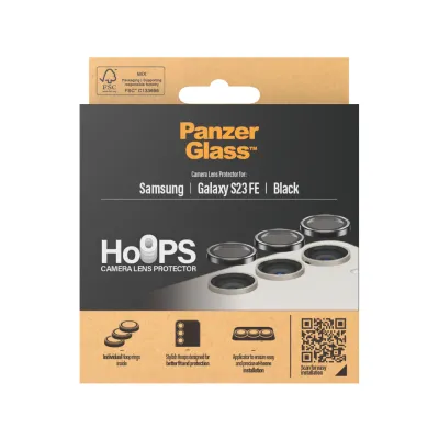 PanzerGlass - Ochranný kryt objektívu Hoops pre Samsung Galaxy S23 FE, čierna