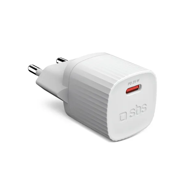 SBS - Cestovný adaptér Eco USB-C, 25 W, PD, biela
