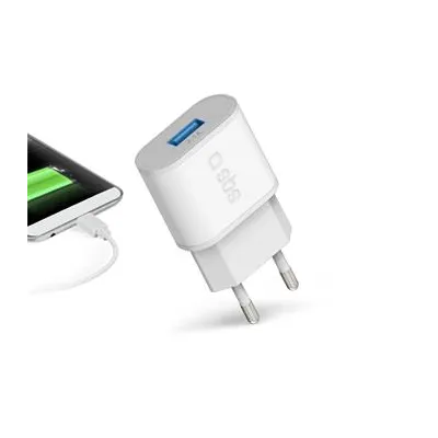 SBS - Cestovný adaptér s rýchlym nabíjaním 1x USB-A, 10 W, 2,1 A, biela