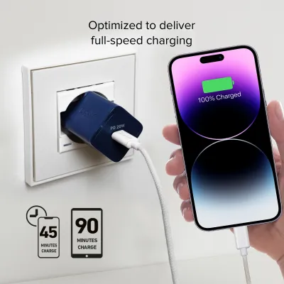SBS - Cestovný adaptér NanoTube USB-C, GaN, 20 W, PD, modrá