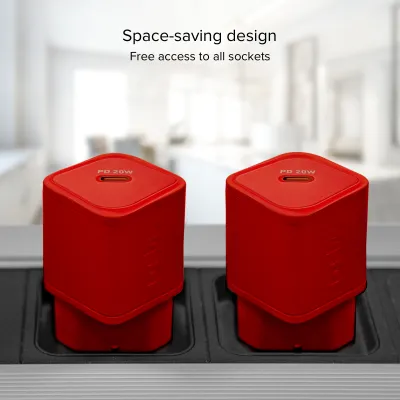 SBS - Cestovný adaptér NanoTube USB-C, GaN, 20 W, PD, červená