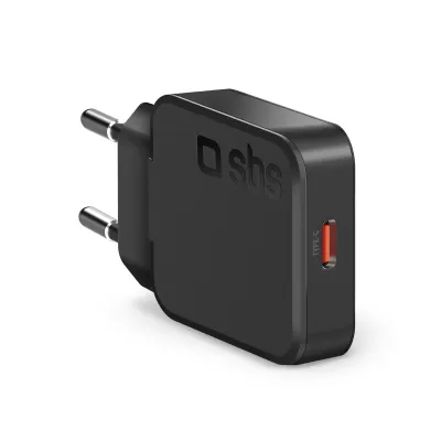 SBS - Cestovný adaptér Slim USB-C, PD, 20 W, čierna