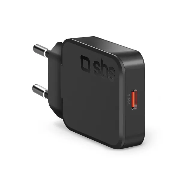SBS - Cestovný adaptér Slim USB-C, PD, 20 W, čierna