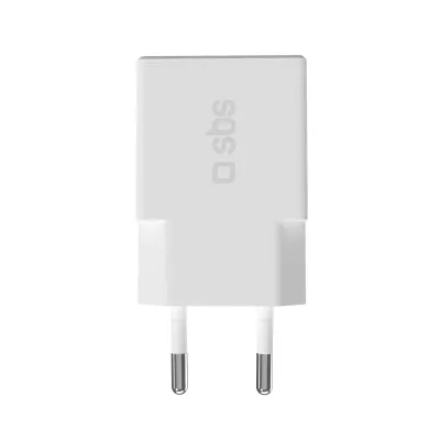 SBS - Cestovný adaptér Extra Slim USB-C, GaN, 30 W, PD, biela