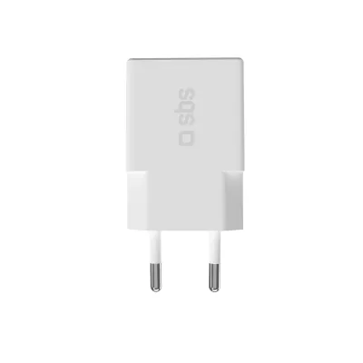 SBS - Cestovný adaptér Extra Slim USB-C, GaN, 30 W, PD, biela