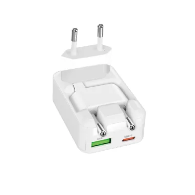 SBS - Sieťový adaptér Flexi, USB-A/USB-C, GaN, PD, 30 W, biela
