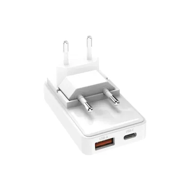 SBS - Sieťový adaptér Flexi, USB-A/USB-C, GaN, PD, 65 W, biela