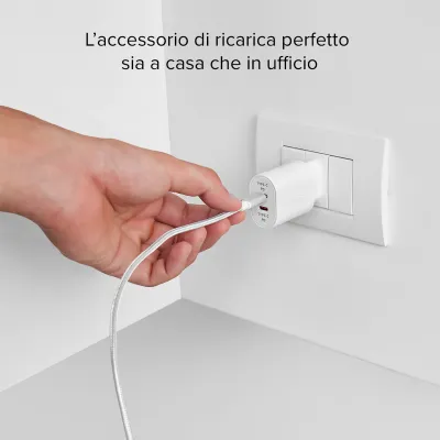 SBS - Cestovný adaptér 2x USB-C Power Delivery, 20 W, biela