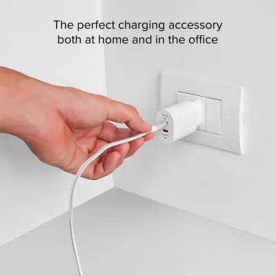 SBS - Cestovný adaptér 2x USB-C Power Delivery, 20 W, biela