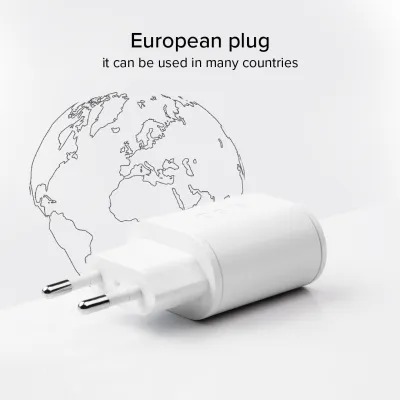 SBS - Cestovný adaptér USB-C PD 20 W/USB-A AFC 18 W, biela
