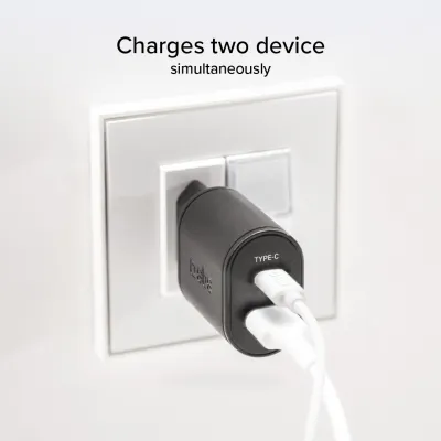 SBS - Cestovný adaptér USB-A AFC/USB-C, PD 25W, čierna
