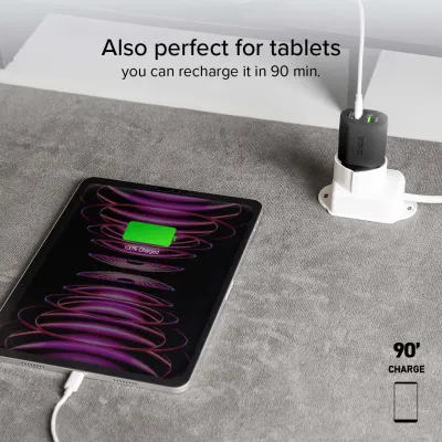 SBS - Cestovný adaptér USB-A AFC/USB-C, PD 25W, čierna
