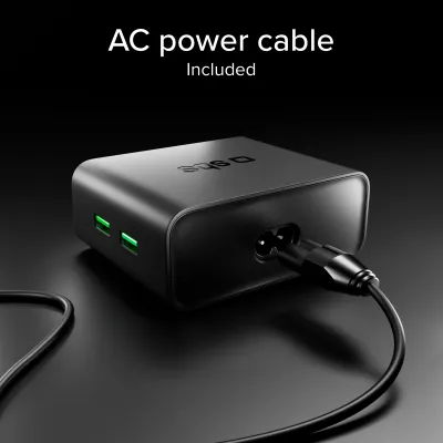 SBS - Nabíjacia stanica 3 xUSB-C, 2 xUSB-A, GaN, 100 W, čierna