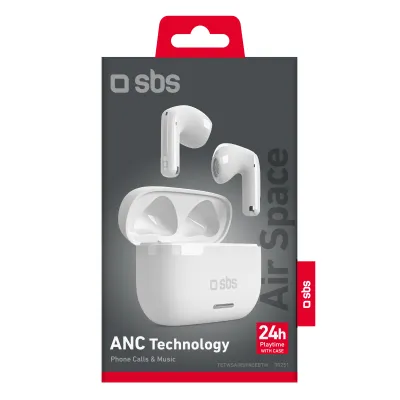 SBS - Bezdrôtové slúchadlá TWS Air Space, biela