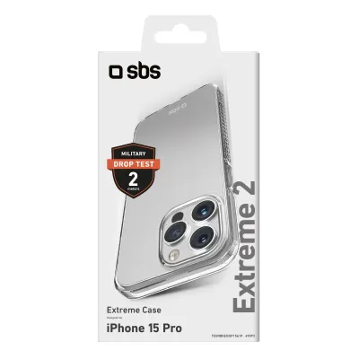 SBS - Puzdro Extreme X2 pre iPhone 15 Pro, transparentná