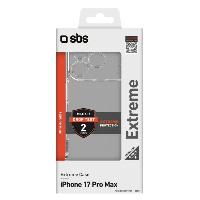 SBS - Puzdro Extreme X2 pre iPhone 17 Pro Max, transparentná
