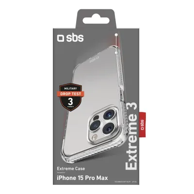 SBS - Puzdro Extreme X3 pre iPhone 15 Plus/14 Plus, transparentná