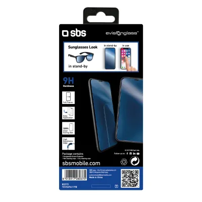 SBS - Tvrdené sklo Sunglasses pre iPhone 11/XR, modrá