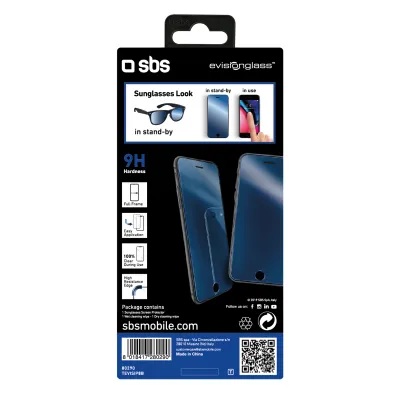 SBS - Tvrdené sklo Sunglasses pre iPhone SE 2020/8/7/6s/6, modrá