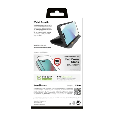 SBS - Puzdro Book Wallet Smooth pre iPhone 16 Plus, čierna
